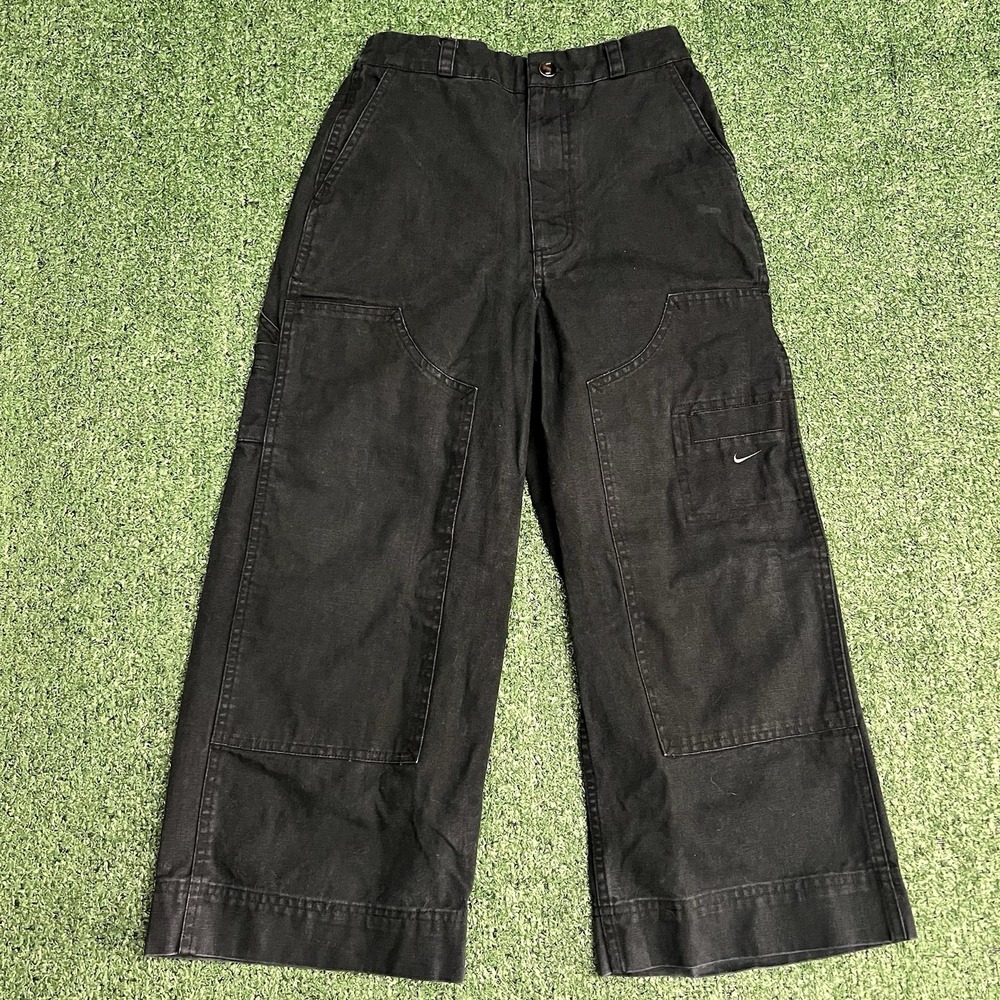 Youth Big Kids Nike Sportswear Black Canvas Double Knee Carpenter Pants Sz M